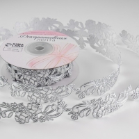 Лента фигурная &laquo;Ветвь&raquo;, 26 мм, 9 &plusmn; 0,5 м, цвет серебряный