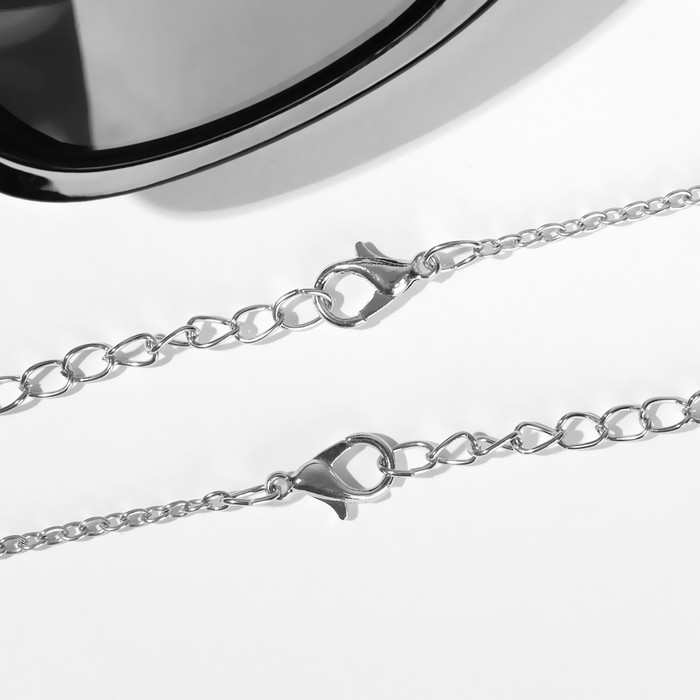 Кулоны &laquo;Неразлучники&raquo; сердечко с пандами, цвет чёрно-белый в серебре, 45 см