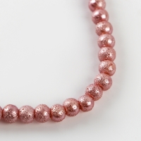 Бусины из стекла, набор 140 шт., размер 1 шт. &mdash; 6 мм, цвет розовый