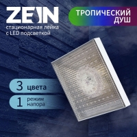 Лейка стационарная ZEIN Z3194, с LED подсветкой, 3 цвета, пластик, хром Лейка стационарная ZEIN Z3194, с LED подсветкой, 3 цвета, пластик, хром