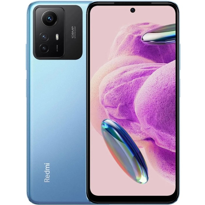 Смартфон Xiaomi Redmi Note 12S RU, 6.43 Смартфон Xiaomi Redmi Note 12S RU, 6.43", Amoled, 6 Гб,128 Гб, 108 Мп, 5000мАч, NFC, синий