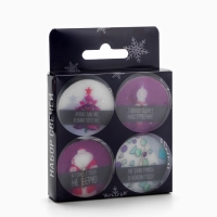 Новогодние свечи чайные &laquo;Новый год: Осталось всего лишь..&raquo;, без аромата, набор 4 шт, диам. 3,7 см