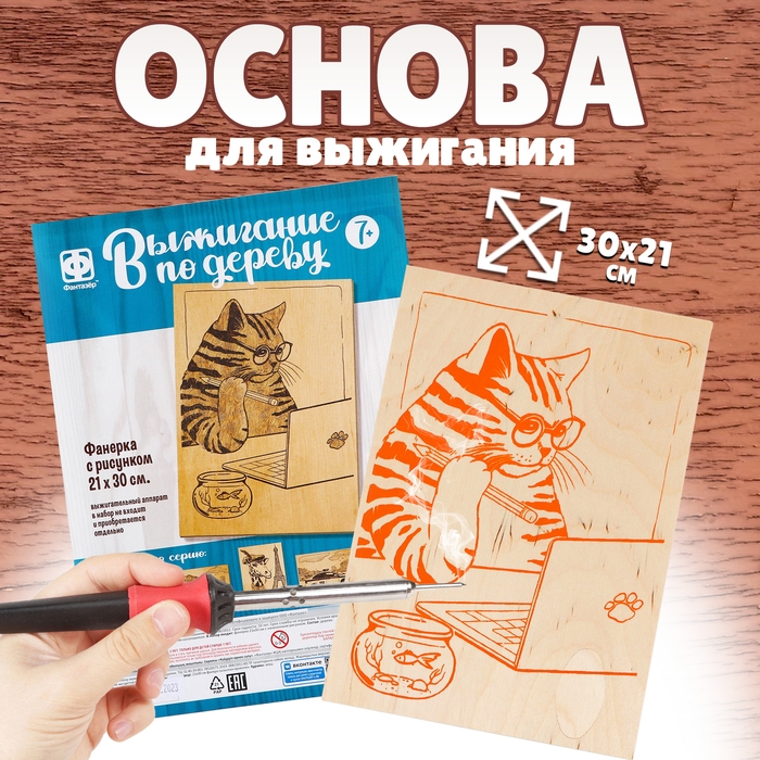 Основы для выжигания &laquo;Учёный кот&raquo; 30х21 см