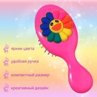 Расчёска - мини массажная, 5,5 &times; 14 см, цвет розовый