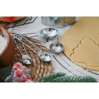 Набор мерных ложек Доляна &laquo;Металлик&raquo;, 4 шт: 1,25/2,5/5/15 мл, цвет серебристый