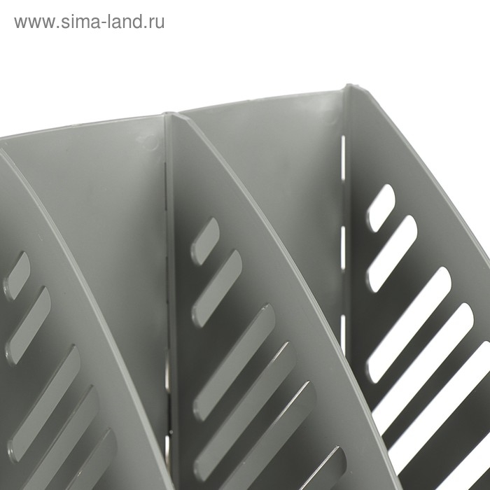 Лоток для бумаг вертикальный, 3 секции, серый