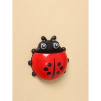 Держатель для зубных щёток детский &laquo;Божья коровка&raquo;, на присосках, цвет красный