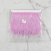 Тесьма с перьями страуса, 8-10 см, 5 &plusmn; 0,5 м, цвет сиреневый