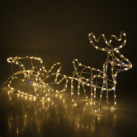 Светодиодная фигура &laquo;Олень с санями&raquo;, олень: 48 &times; 48 &times; 19 см, сани: 45 &times; 23 &times; 23 см, дюралайт, 216 LED, 220 В, мерцание, свечение белое/тёплое белое