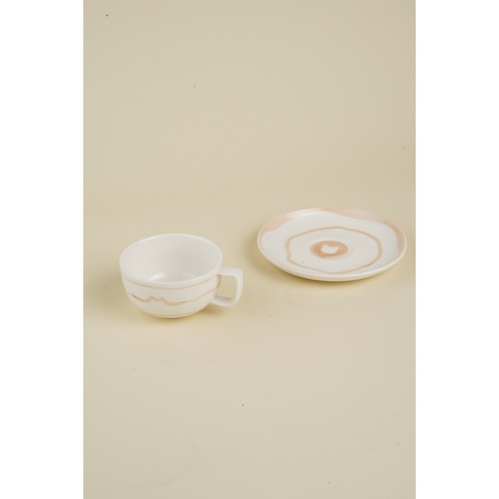 Чайная пара фарфоровая SL Home &laquo;Гато&raquo;, 2 предмета: чашка 270 мл, блюдце d=16,5 см, цвет белый