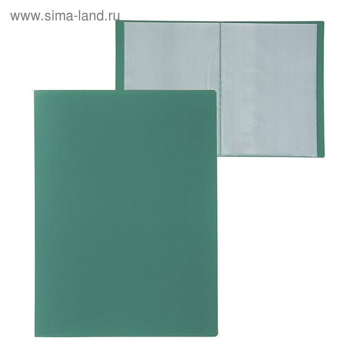 Папка с 30 вкладышами А4, 500 мкм, Calligrata, текстура Папка с 30 вкладышами А4, 500 мкм, Calligrata, текстура "песок", зелёная