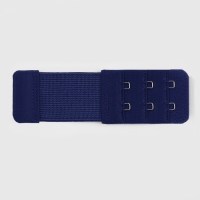 Застёжка-удлинитель для бюстгальтера, 3 ряда 2 крючка, 3,2 &times; 10,5 см, 5 шт, цвет тёмно-синий