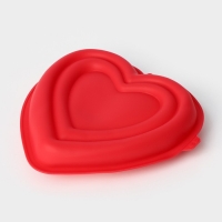 Форма для муссовых десертов и выпечки Доляна &laquo;Сердце&raquo;, силикон, 22&times;20&times;7 см, цвет МИКС