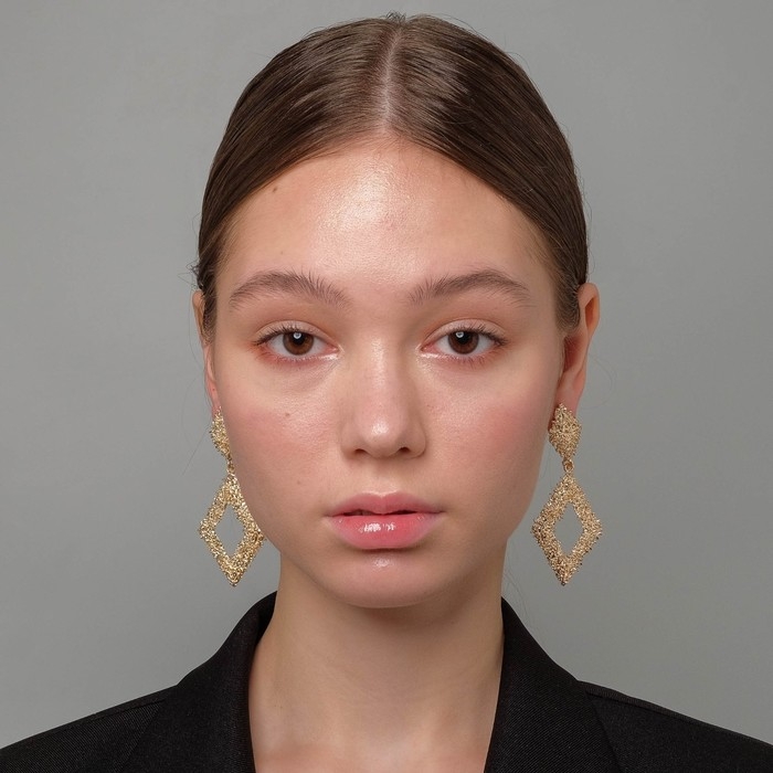 Серьги металл &laquo;Карибы&raquo; ромб, цвет золото