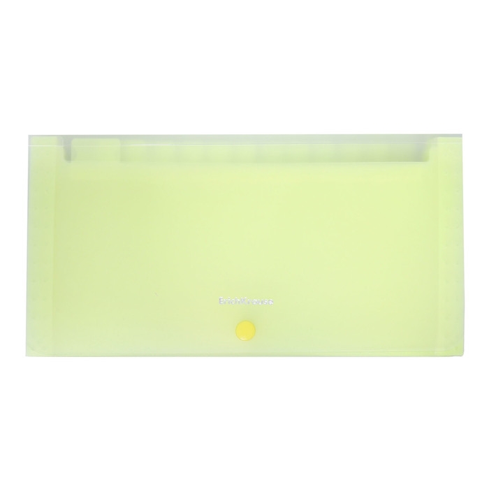 Папка-картотека А4 на кнопке 13 отделений, ErichKrause, Matt Neon, пластик прозрачный, микс