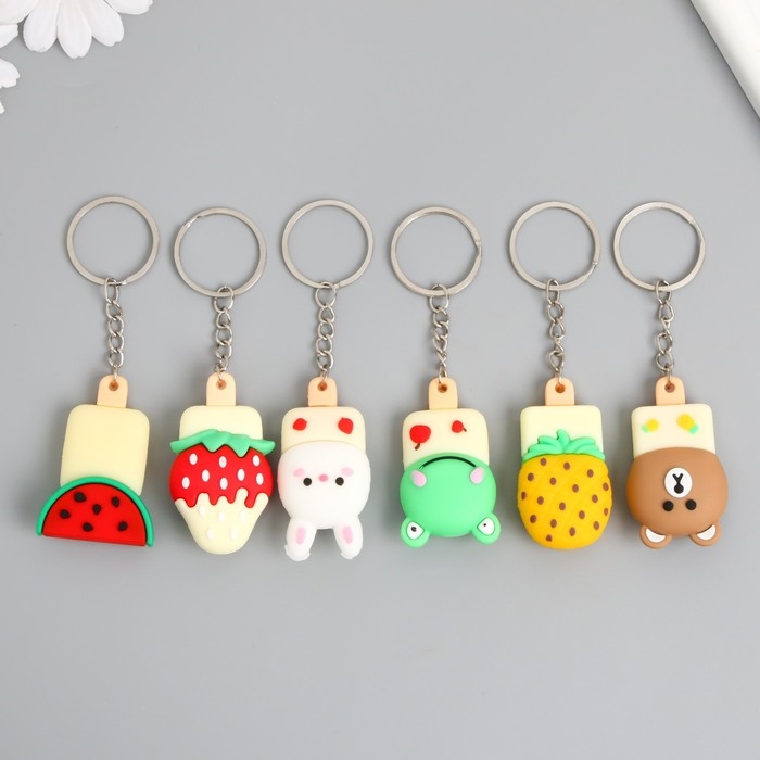 Брелок резина Брелок резина "Фруктовое эскимо" МИКС 5,7х3,3х2 см