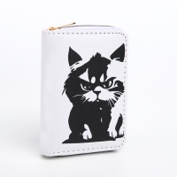 Кошелёк детский на молнии &laquo;Выбражулька&raquo;, цвет белый/чёрный