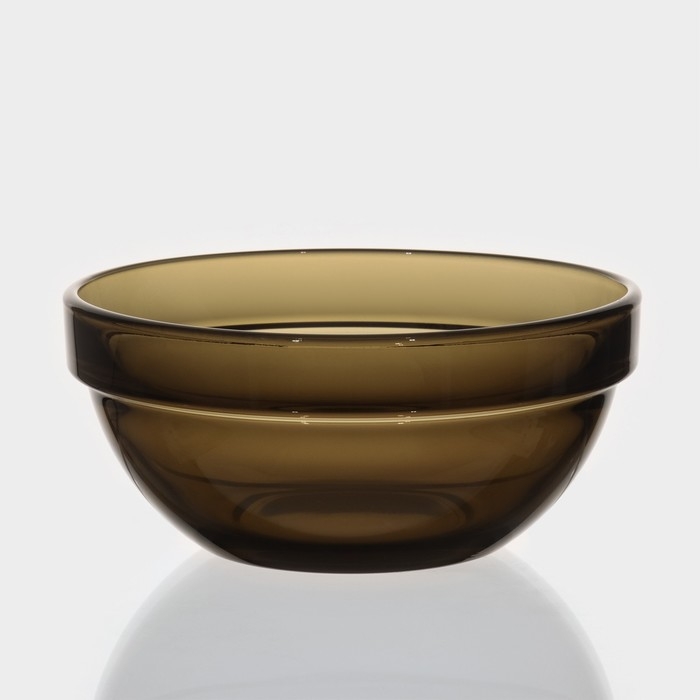 Салатник стеклянный &laquo;Удобное хранение&raquo;, d=12 см, цвет дымчатый