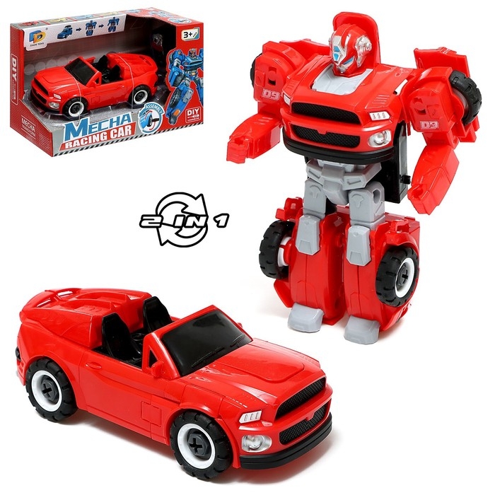 Конструктор винтовой &laquo;Кабриолет&raquo;, 2 в 1 робот-машина