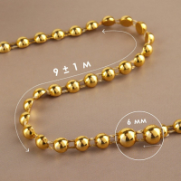 Бусы на нитях, плоские, 6 мм, 9 &plusmn; 1 м, цвет золотой