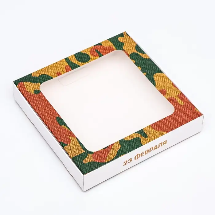 Коробка самосборная, &laquo;Камуфляж&raquo;, 16&times;16&times;3 см