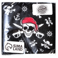Салфетки бумажные &laquo;Пират&raquo;, однослойные, 24х24 см, набор 20 шт.
