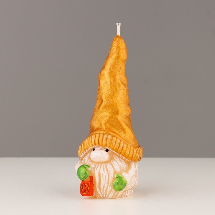 Свеча декоративная "Сказочный гномик", 5,2х5,8х13,2 см, металлик