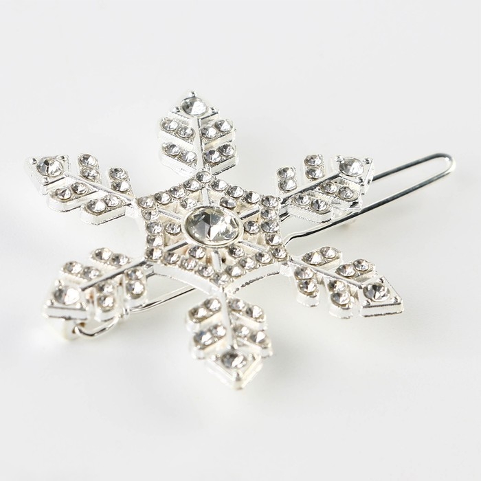 Заколка для волос новогодняя &laquo;Для тебя с любовью&raquo;, на Новый год, снежинка, 5,5 х 3,5 см