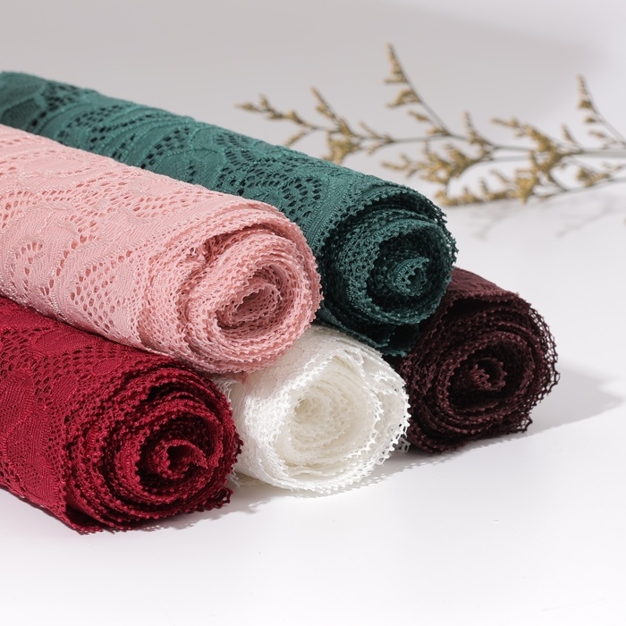 Кружевная эластичная ткань, 175 мм &times; 2,7 &plusmn; 0,5 м, цвет шоколадный