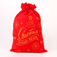 Подарочный мешок Деда Мороза &laquo;Счастья полный мешок&raquo;, красный бархат, 60 х 40см