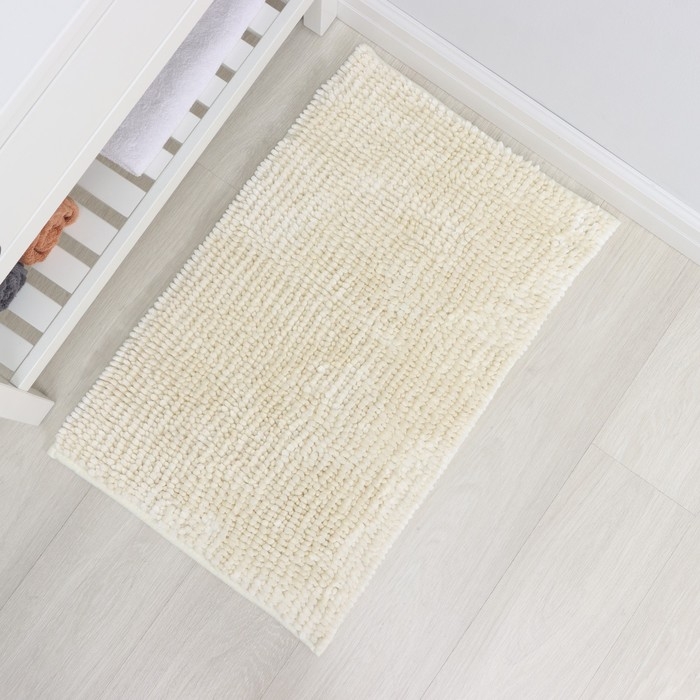 Коврик для дома LaDо́m, букли, плотность 1400 г, 50&times;80 см, цвет молочный