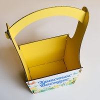 Кашпо деревянное "Христос Воскрес", 20х12,5х28,5 см, желтый Кашпо деревянное "Христос Воскрес", 20х12,5х28,5 см, желтый