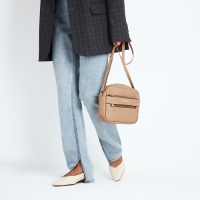 Сумка кросс-боди на молнии, цвет бежевый Сумка кросс-боди на молнии, цвет бежевый