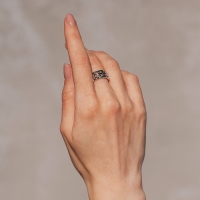 Кольцо &laquo;Грация&raquo; сетка , цвет серебро, безразмерное