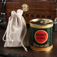 Набор камней для виски "Drink and chill", в консервной банке, 9 шт.