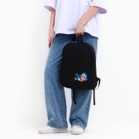 Рюкзак школьный текстильный «Котик в костюме», 38х14х27 см, цвет чёрный Рюкзак школьный текстильный «Котик в костюме», 38х14х27 см, цвет чёрный