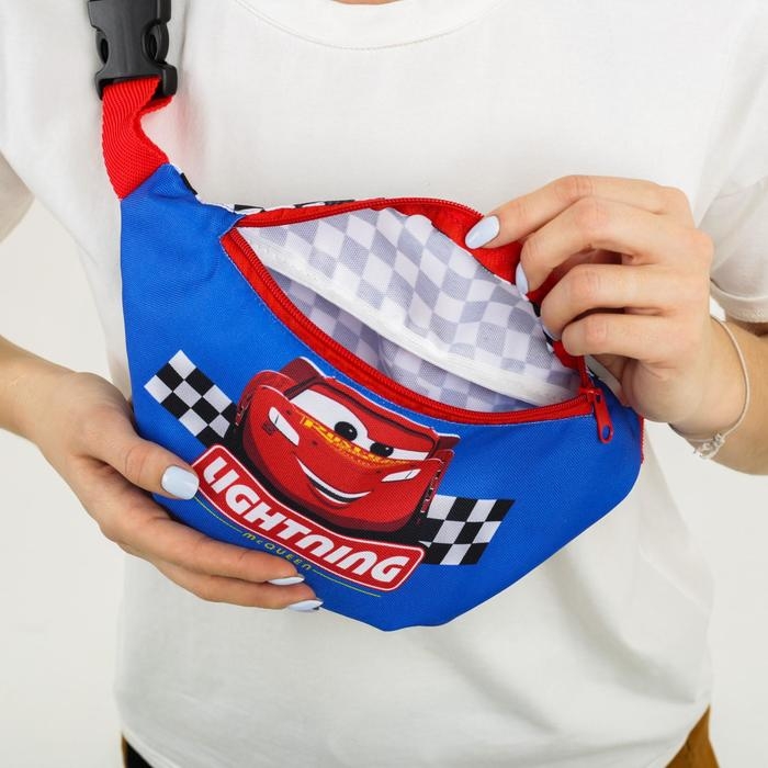 Сумка поясная детская, 25х6х13 см, Тачки