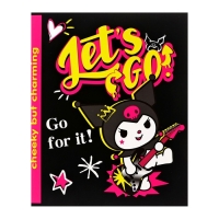 Тетрадь 48 листов в клетку Kuromi, обложка картон, soft-touch ламинация, белизна 92%, блок 60 г/м2, МИКС