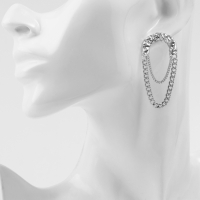 Серьги металл &laquo;Стиль&raquo; цепь, булавка, цвет серебро