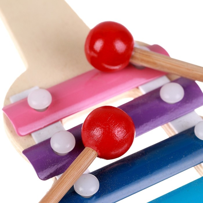 Металлофон &laquo;Гитара&raquo; 21&times;10,5 &times; 1,5 см, 2 палочки, МИКС