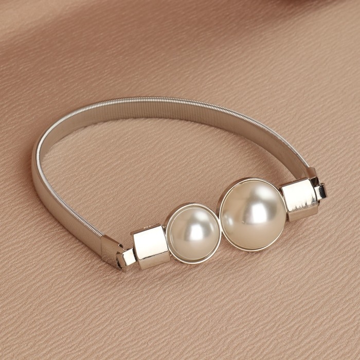 Подхват для штор &laquo;Жемчужные круги&raquo;, 2 &times; 31,5 см, цвет серебряный