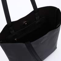 Сумка шопер однотонный, без застёжки, чёрный