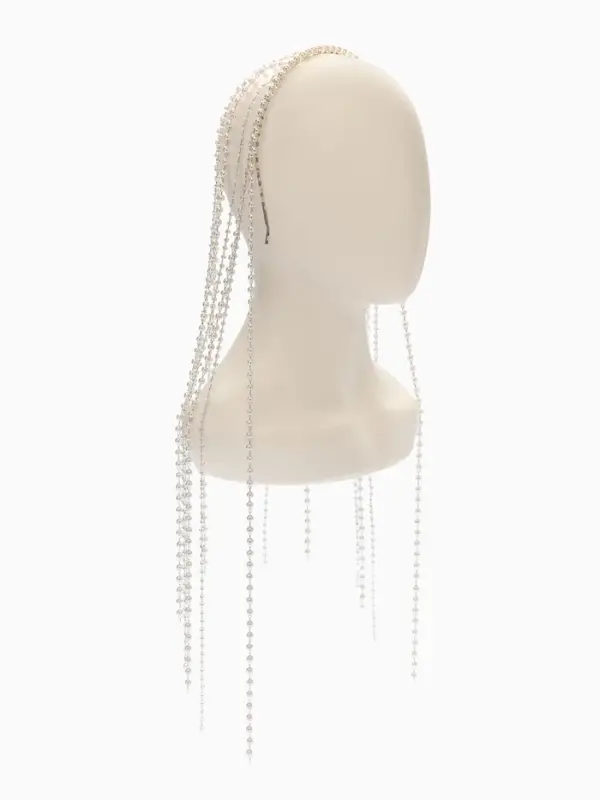 Украшение для волос &laquo;Паутина&raquo;, 50 см, белое в серебре