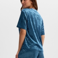 Комплект женский (футболка и шорты) KAFTAN Velvet р. 48-50, синий Комплект женский (футболка и шорты) KAFTAN Velvet р. 48-50, синий