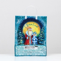 Новый год. Пакет "Морозные узоры", мягкий пластик, 30х38 см.