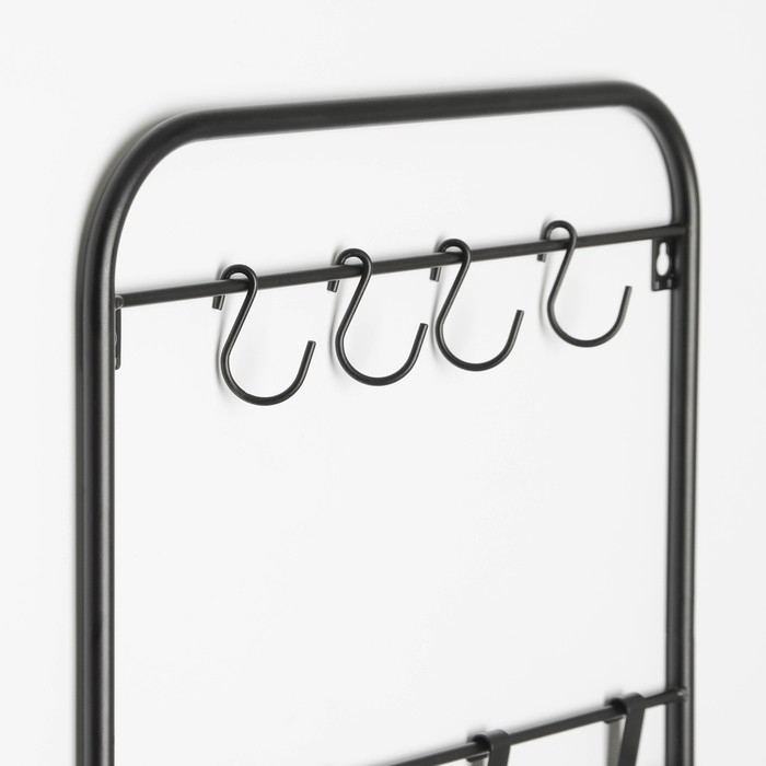 Система хранения универсальная, 3 корзины, 4 крючка, цвет чёрный Система хранения универсальная, 3 корзины, 4 крючка, цвет чёрный