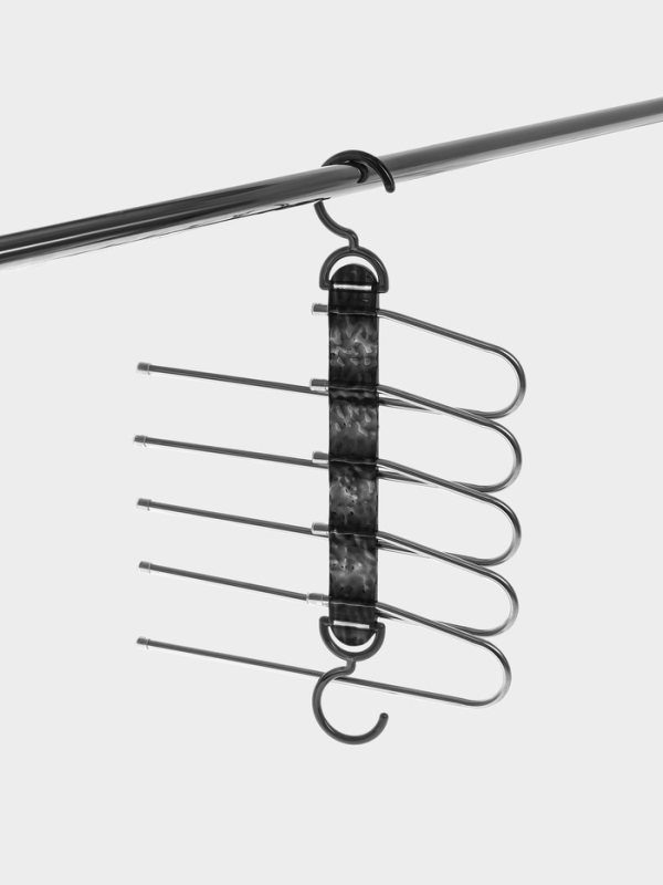 Вешалка для брюк многоуровневая, трансформер, 30,5х32х7,5 см, 5 уровней, прозрачная черная   1078672