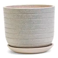 Горшок цветочный  с поддоном 1,6 л, белый керамика "Пряности" (М)