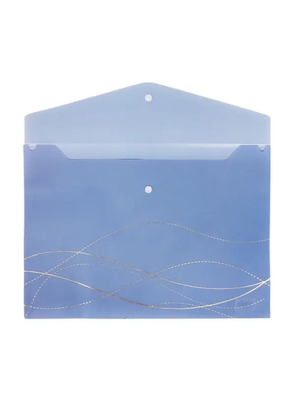 Папка-конверт на кнопке формат А4 180мкр блестящая МИКС Волны  (штрихкод на штуке)