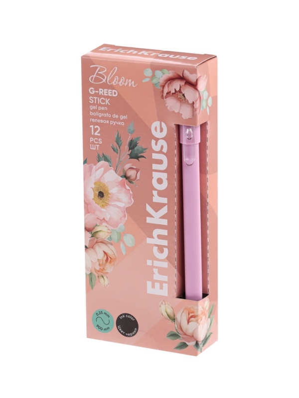Ручка гелевая ErichKrause G-Reed Stick Pastel Bloom, 0.38мм, черная